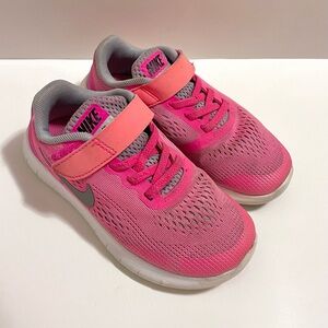 Nike Kids Pink and Gray Sneakers